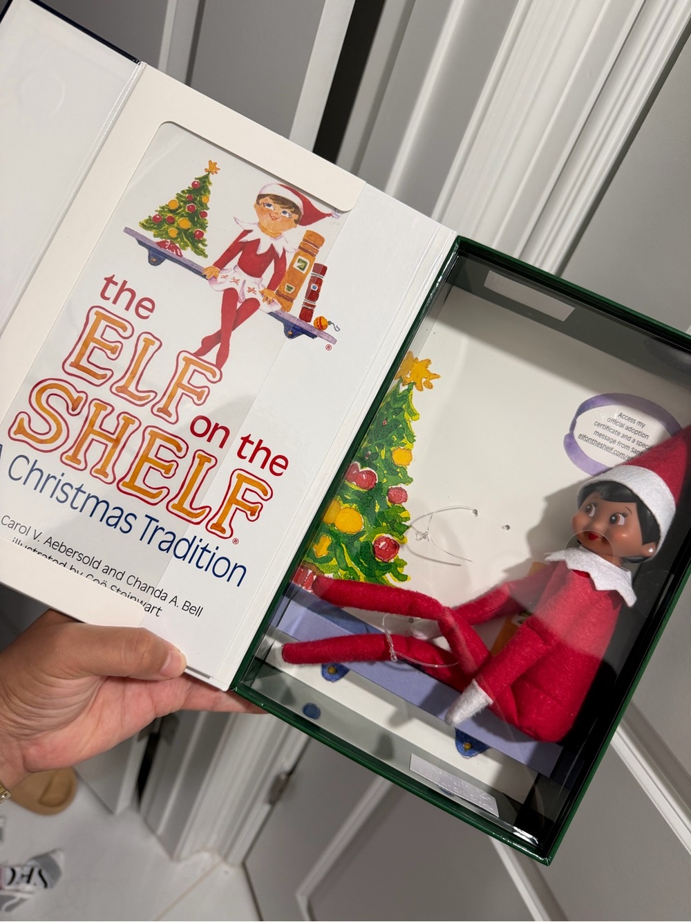 ELF Red and White Elf on the Shelf Figure with Book